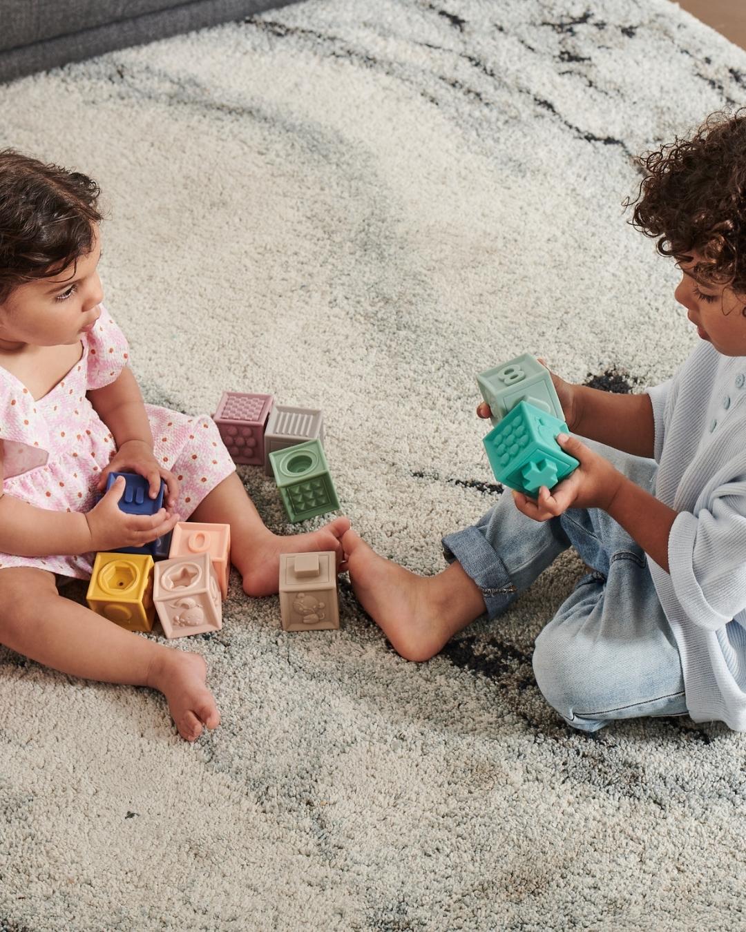 Cutie Cubes (x12) | Soft Learning Blocks | Stacking | Counting | Teething