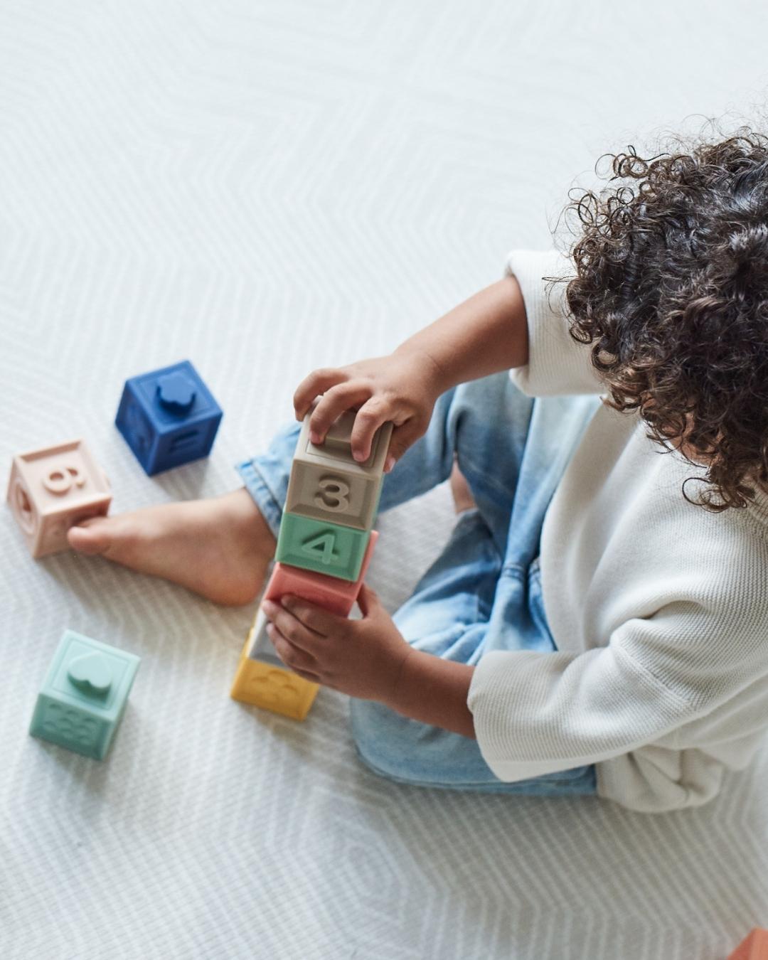 Cutie Cubes (x12) | Soft Learning Blocks | Stacking | Counting | Teething