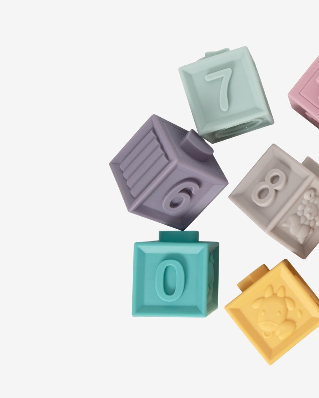 Cutie Cubes (x12) | Soft Learning Blocks | Stacking | Counting | Teething