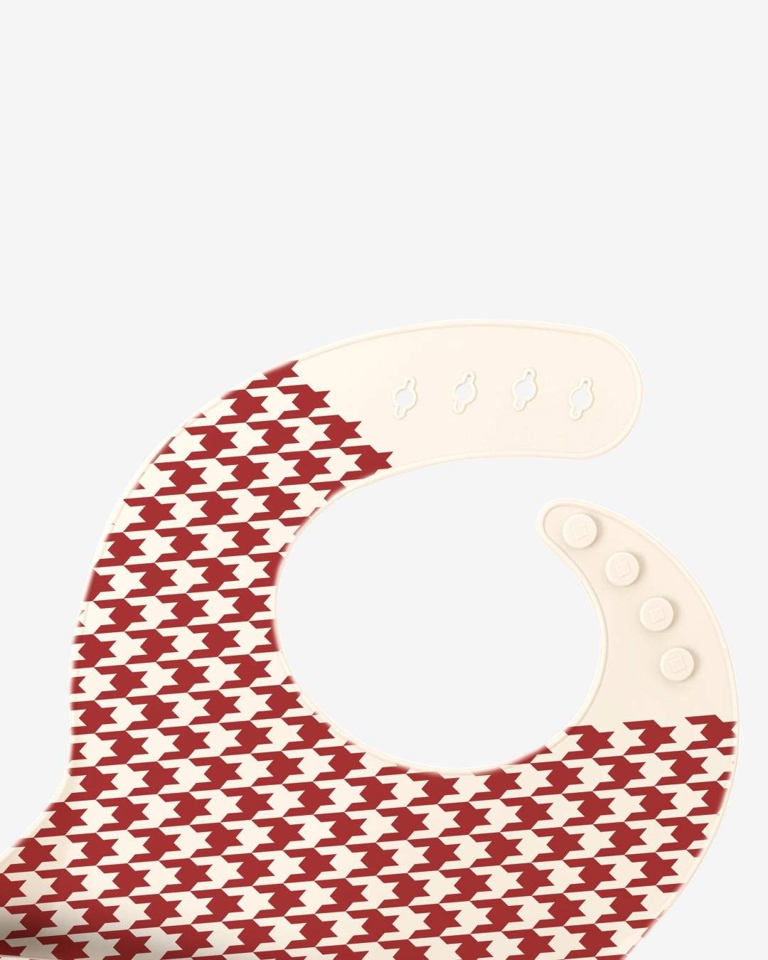 Comfort Bib | Adjustable-Fit | Easy Clean | No-Mess | No-Spill | Deep Catch (Houndstooth Print)