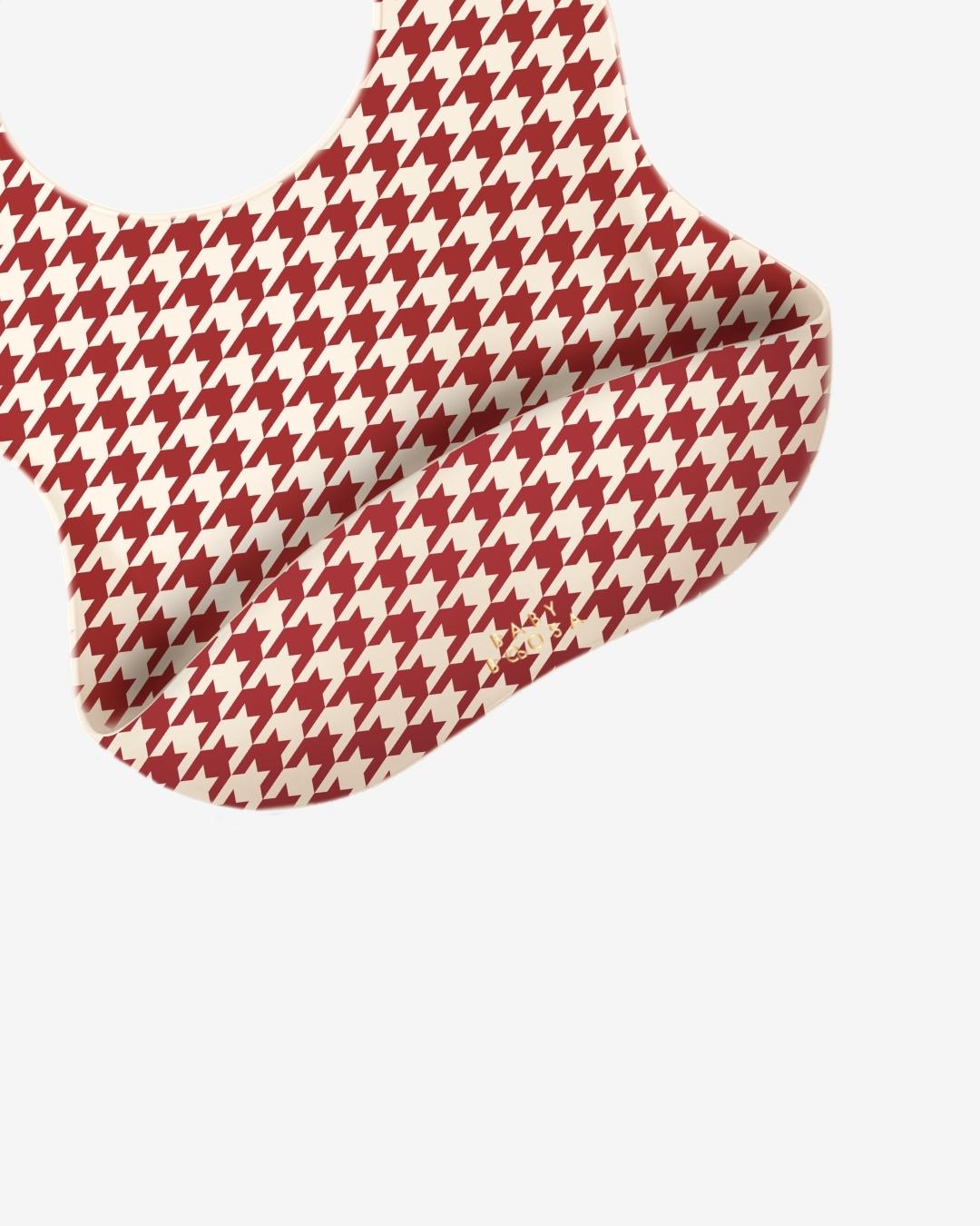 Comfort Bib | Adjustable-Fit | Easy Clean | No-Mess | No-Spill | Deep Catch (Houndstooth Print)
