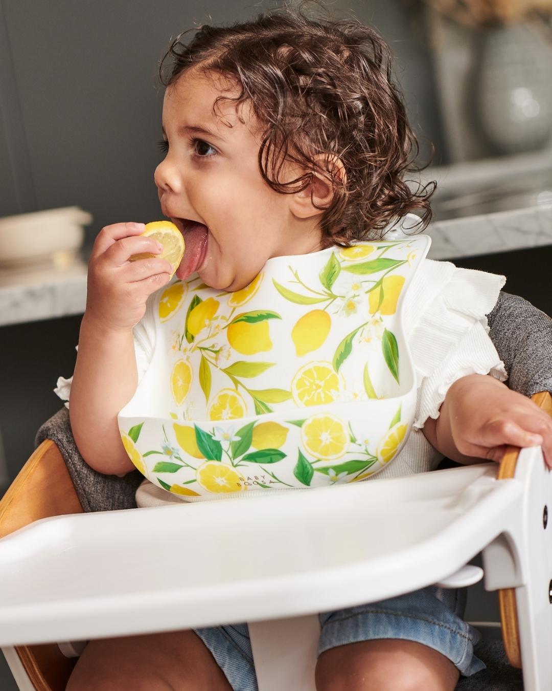 Comfort Bib | Adjustable-Fit | Easy Clean | No-Mess | No-Spill | Deep Catch (The Positano Lemons)