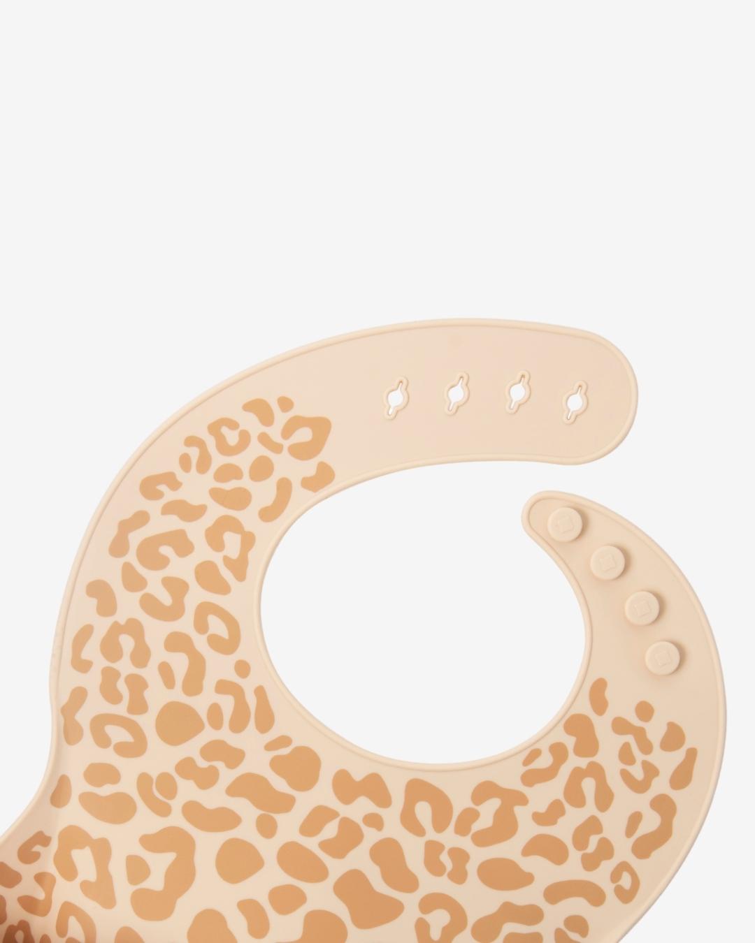 Comfort Bib | Adjustable-Fit | Easy Clean | No-Mess | No-Spill | Deep Catch (Leopard Print)