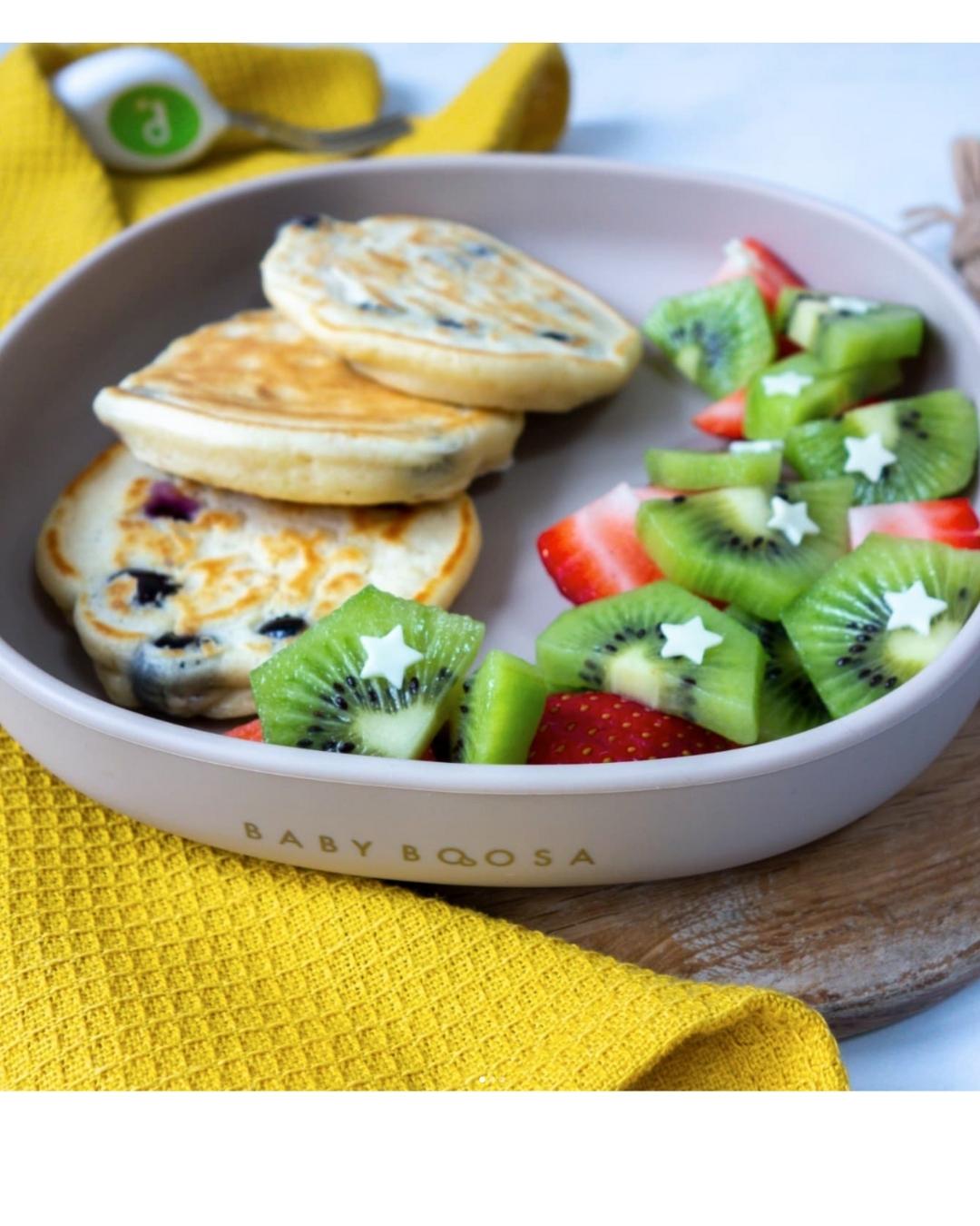 Silicone Dinner Plate | Side scoops | Toddler Training | Self Feeding (Dusky Rose)
