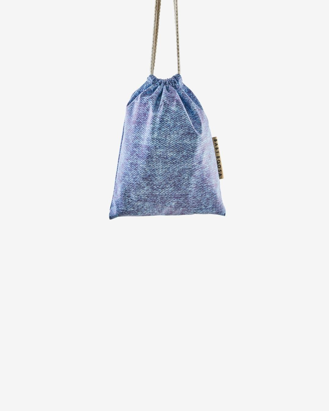 Comfort Fit Coverall Bib | Adjustable Neck & Arms | Easy Clean | No-mess | Waterproof | Eco Recycled (Denim Blue Print)