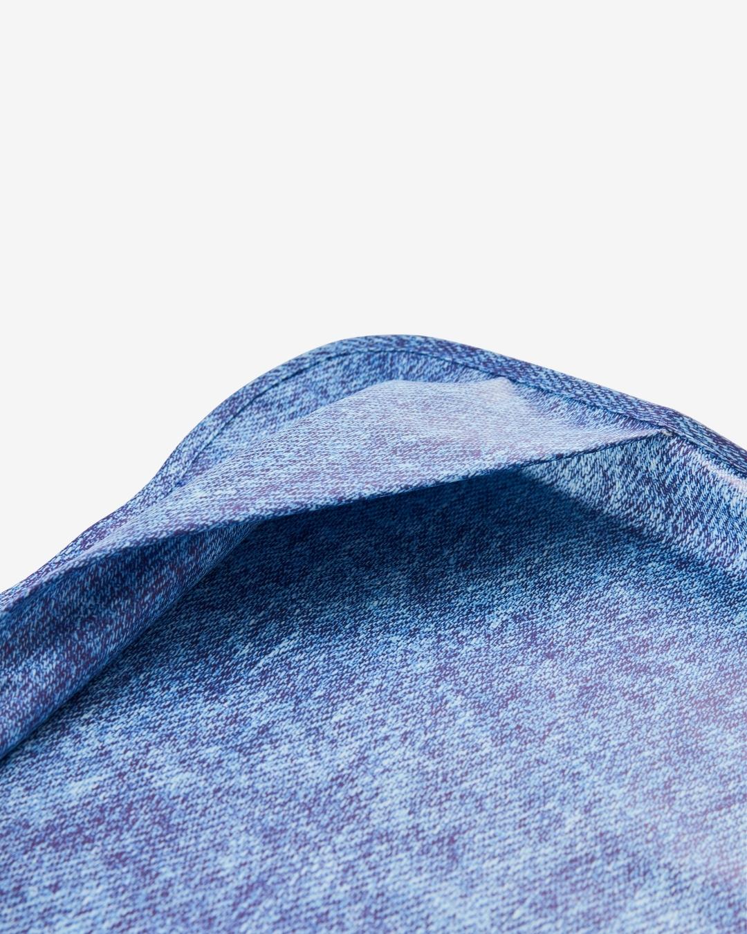 Comfort Fit Coverall Bib | Adjustable Neck & Arms | Easy Clean | No-mess | Waterproof | Eco Recycled (Denim Blue Print)