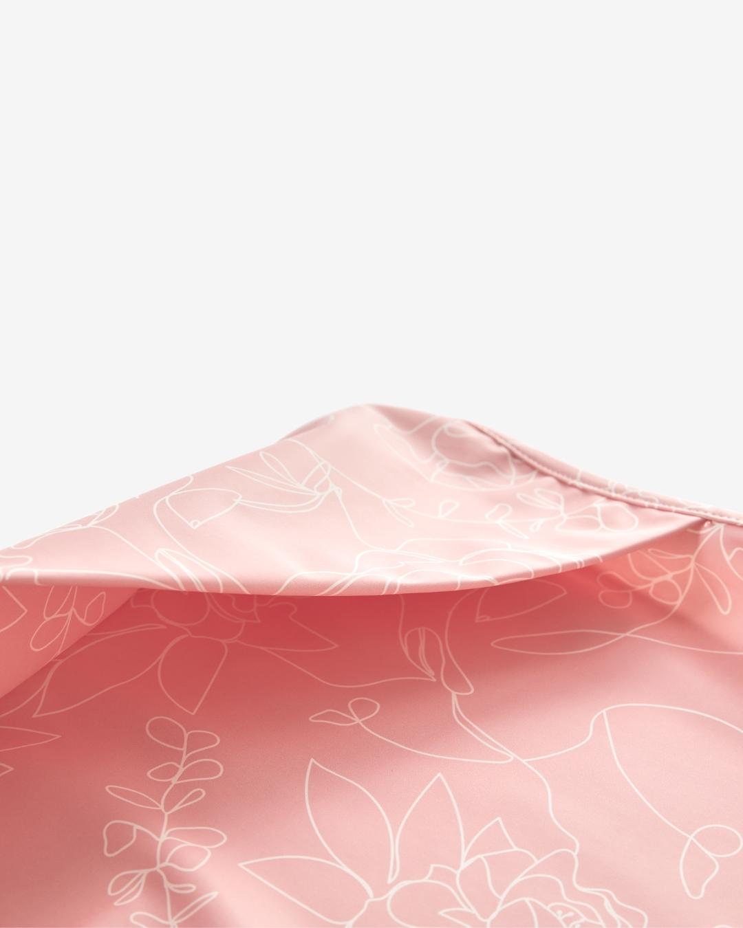 Comfort Fit Coverall Bib | Adjustable Neck & Arms | Easy Clean | No-mess | Waterproof | Eco Recycled (Sakura Print)