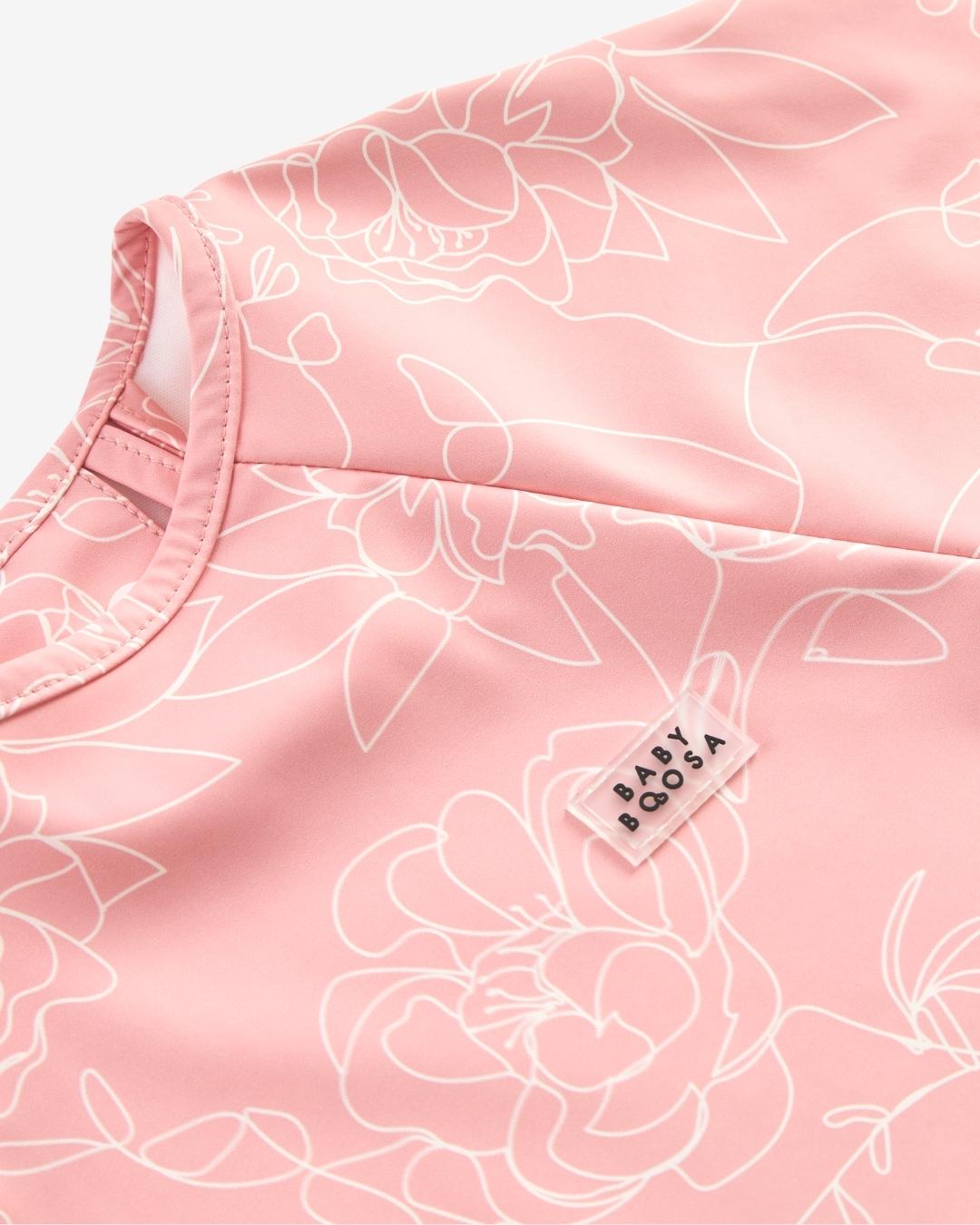 Comfort Fit Coverall Bib | Adjustable Neck & Arms | Easy Clean | No-mess | Waterproof | Eco Recycled (Sakura Print)