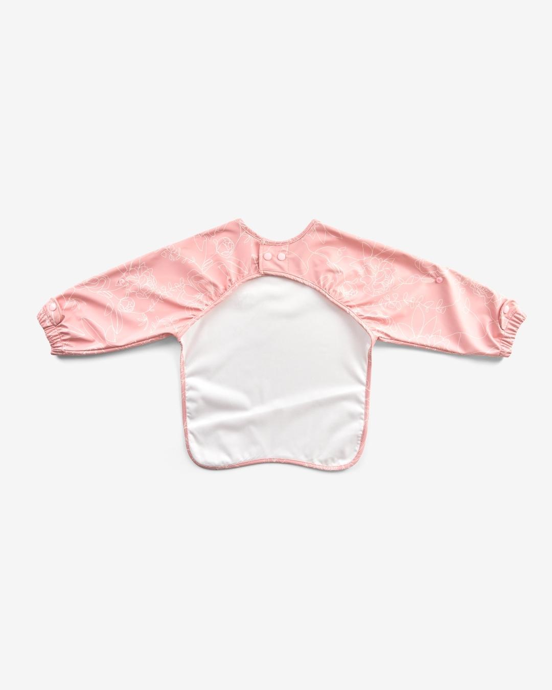 Comfort Fit Coverall Bib | Adjustable Neck & Arms | Easy Clean | No-mess | Waterproof | Eco Recycled (Sakura Print)