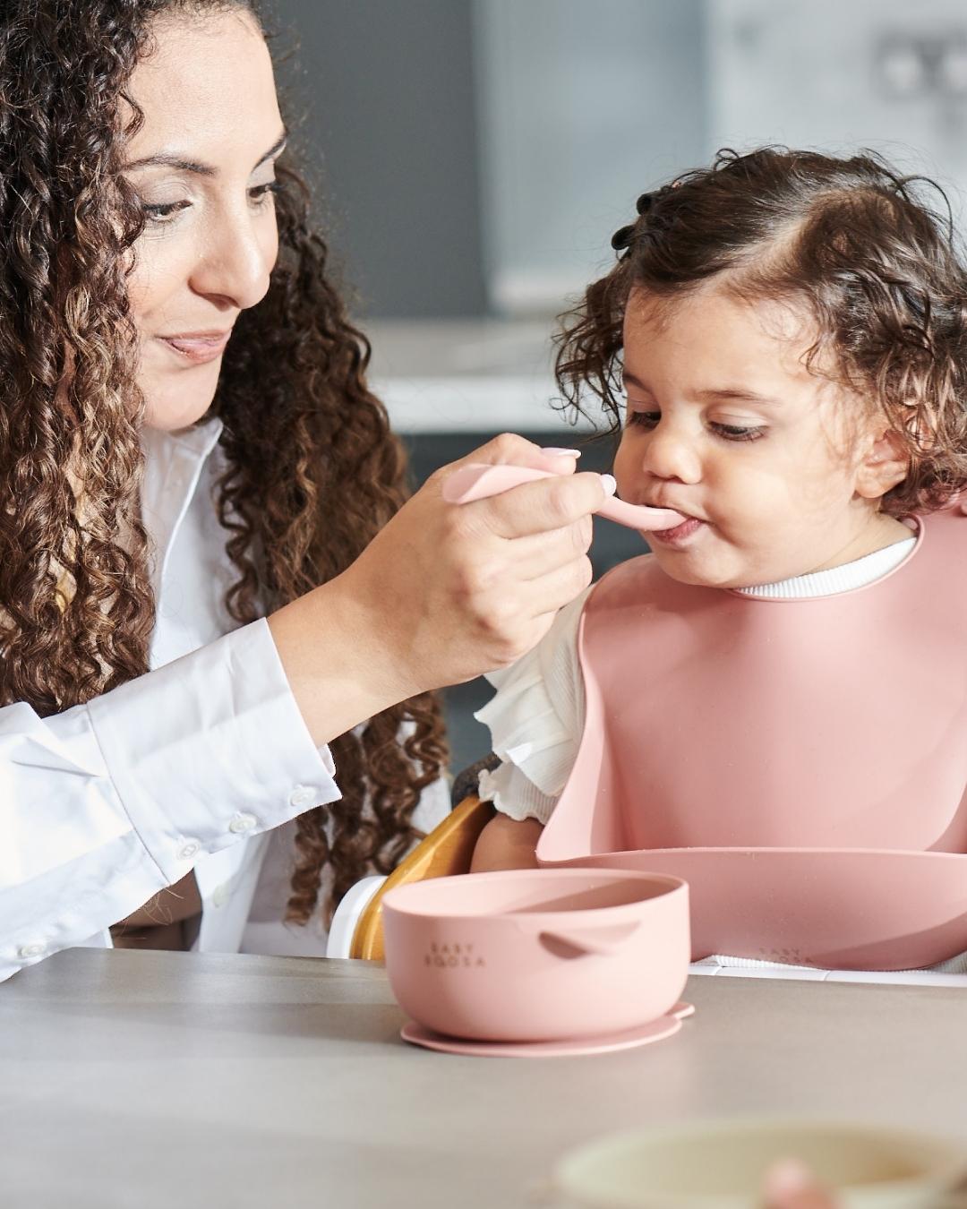 Weaning Gift Set | Luxe Silicone | All you need Essentials | Mess-Free | Grippy non-slip suction | Easy Clean | Dentist Developed (Dusky Rose) - £80 Value