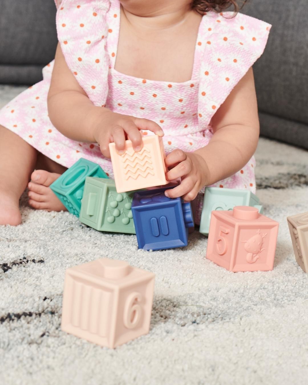 Cutie Cubes (x12) | Soft Learning Blocks | Stacking | Counting | Teething