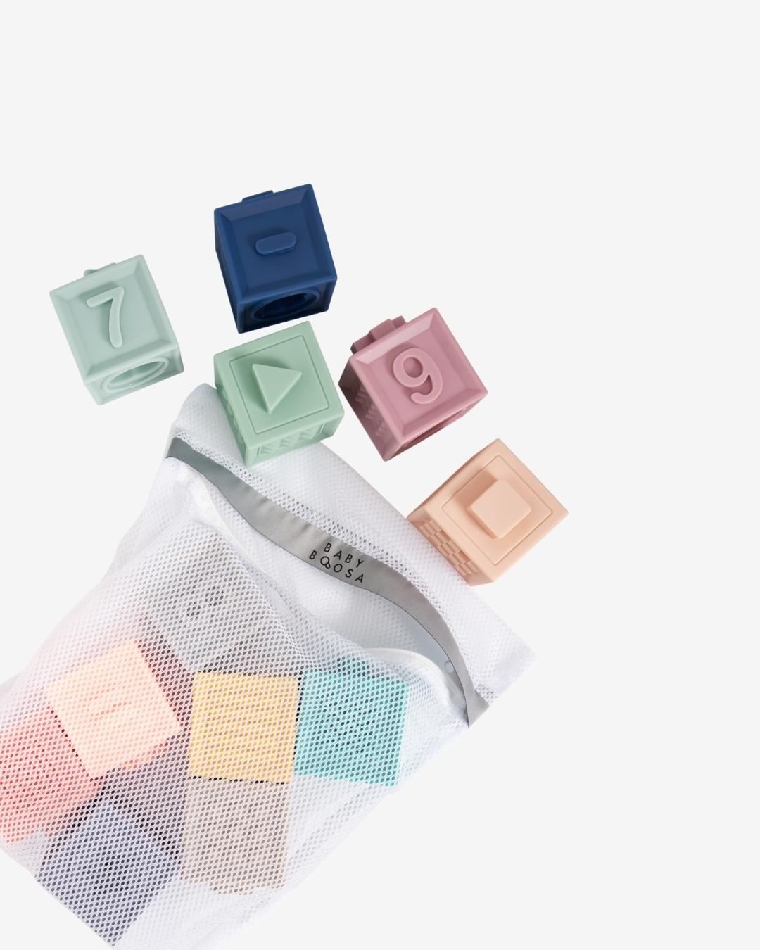 Cutie Cubes (x12) | Soft Learning Blocks | Stacking | Counting | Teething