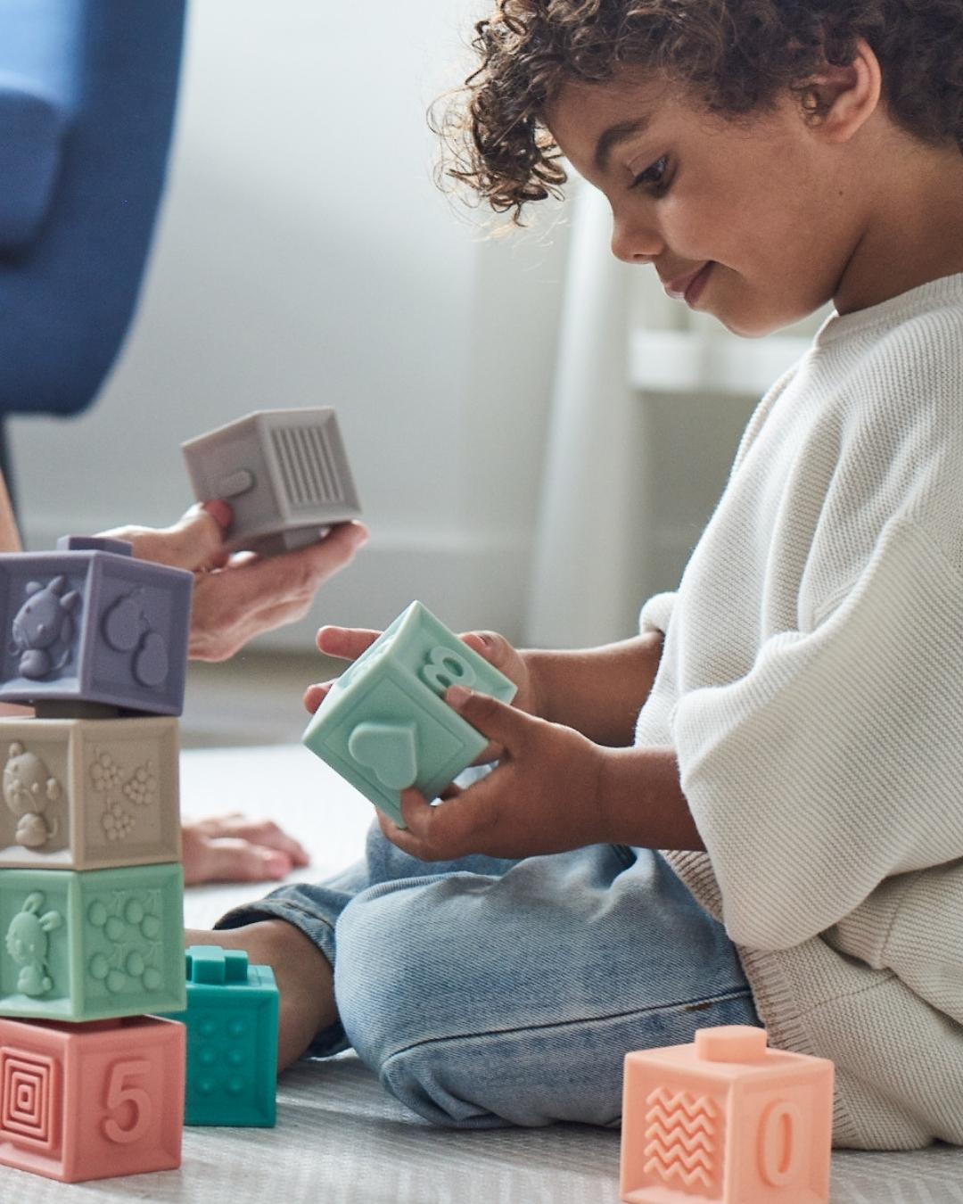 Cutie Cubes (x12) | Soft Learning Blocks | Stacking | Counting | Teething