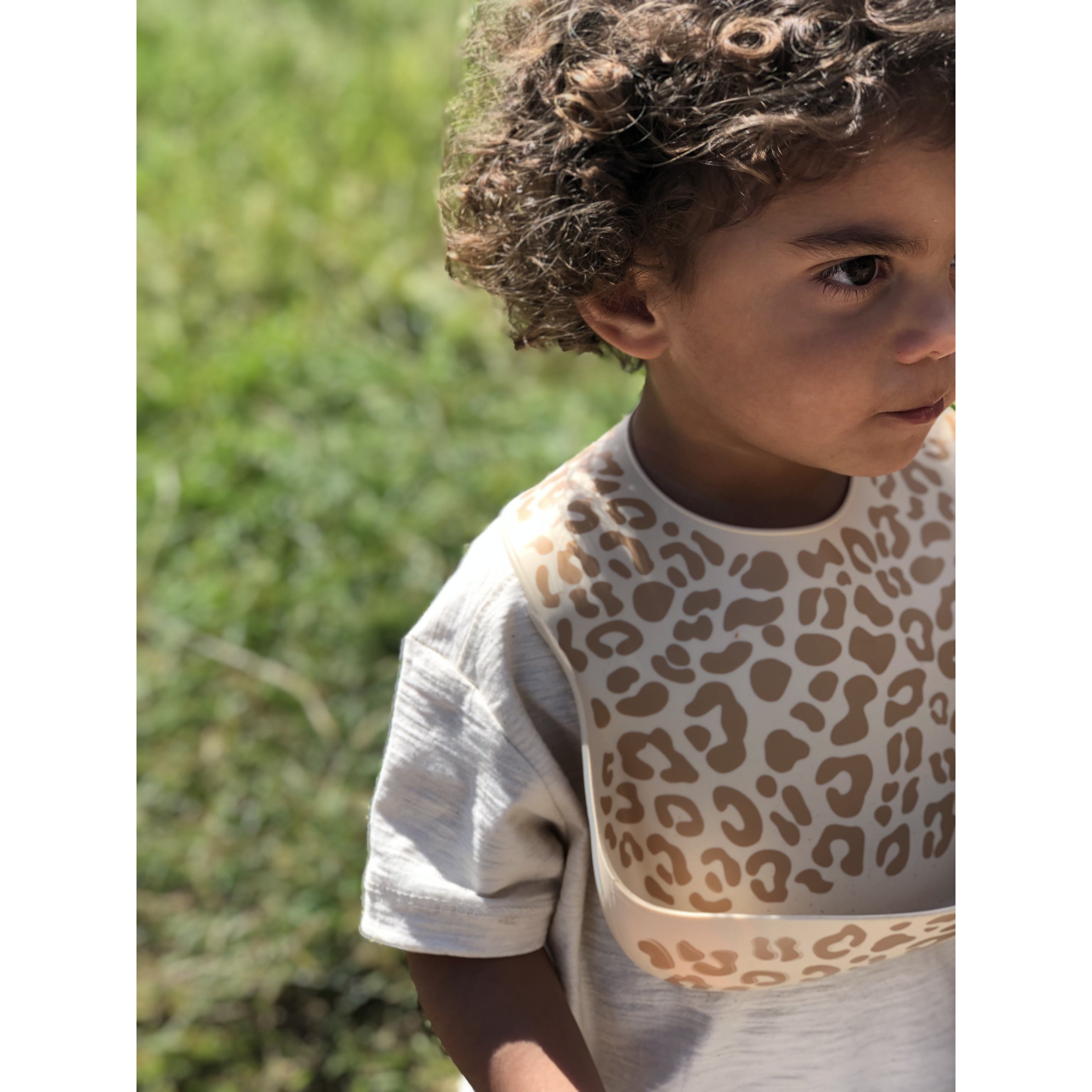 Comfort Bib | Adjustable-Fit | Easy Clean | No-Mess | No-Spill | Deep Catch (Leopard Print)