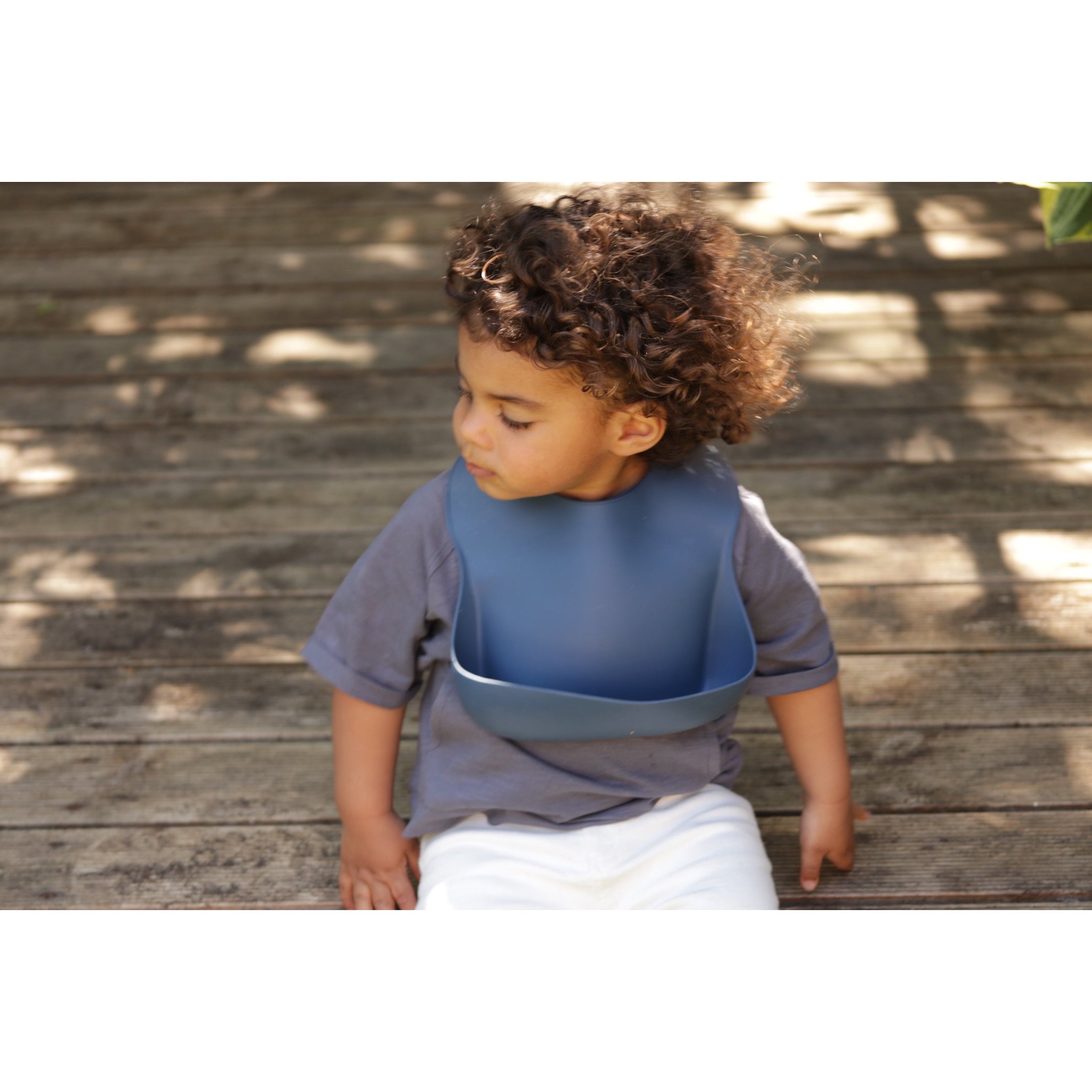 Comfort Bib | Adjustable-Fit | Easy Clean | No-Mess | No-Spill | Deep Catch (Riviera Blue)