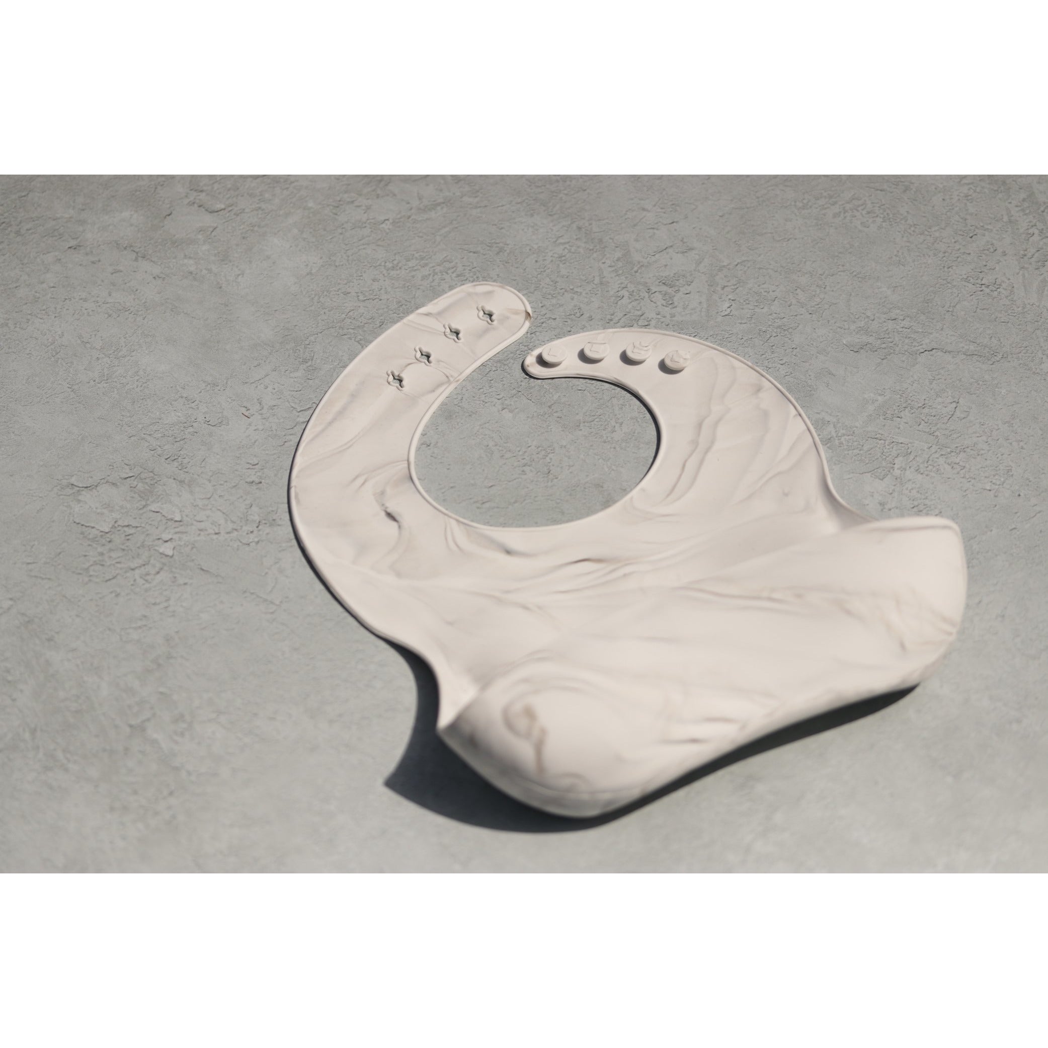 Comfort Bib | Adjustable-Fit | Easy Clean | No-Mess | No-Spill | Deep Catch (White Marble)