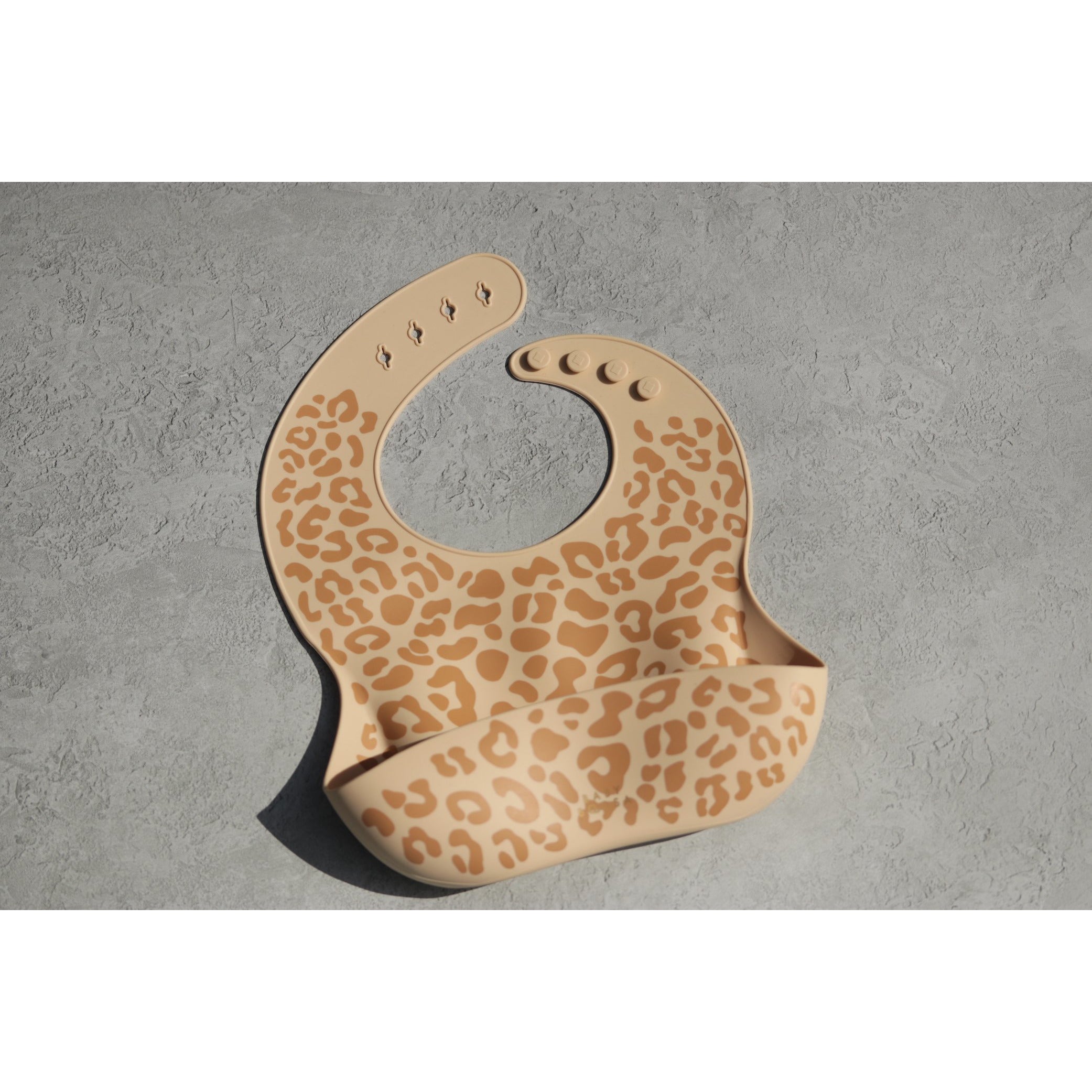 Comfort Bib | Adjustable-Fit | Easy Clean | No-Mess | No-Spill | Deep Catch (Leopard Print)