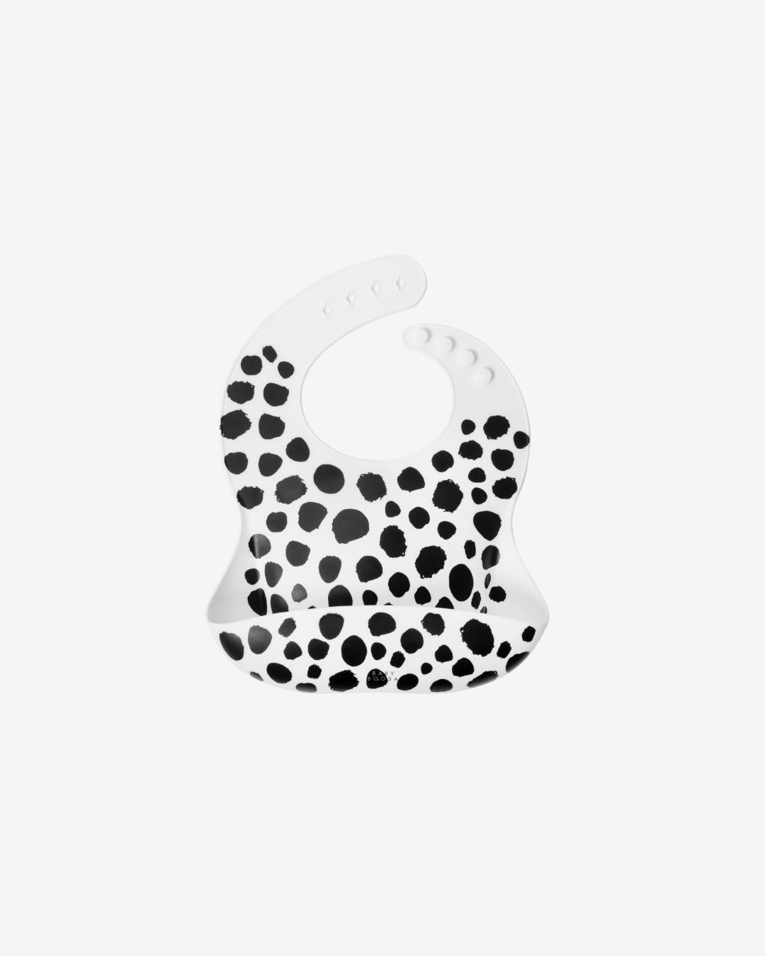 Comfort Bib | Adjustable-Fit | Easy Clean | No-Mess | No-Spill | Deep Catch (Dalmatian Print)