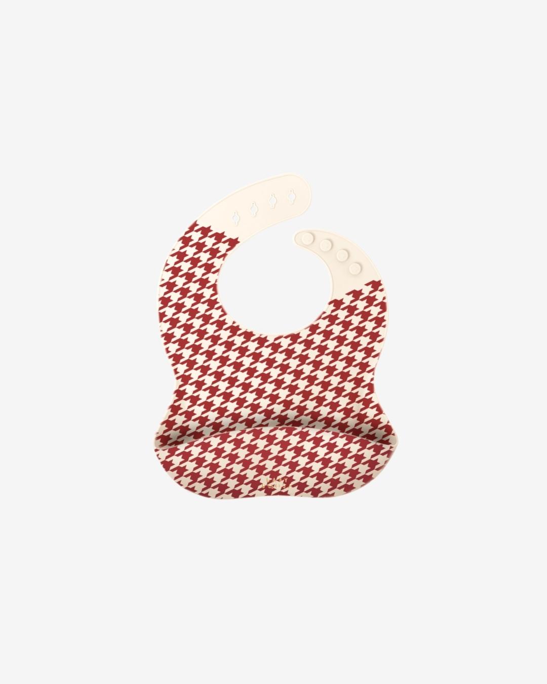 Comfort Bib | Adjustable-Fit | Easy Clean | No-Mess | No-Spill | Deep Catch (Houndstooth Print)
