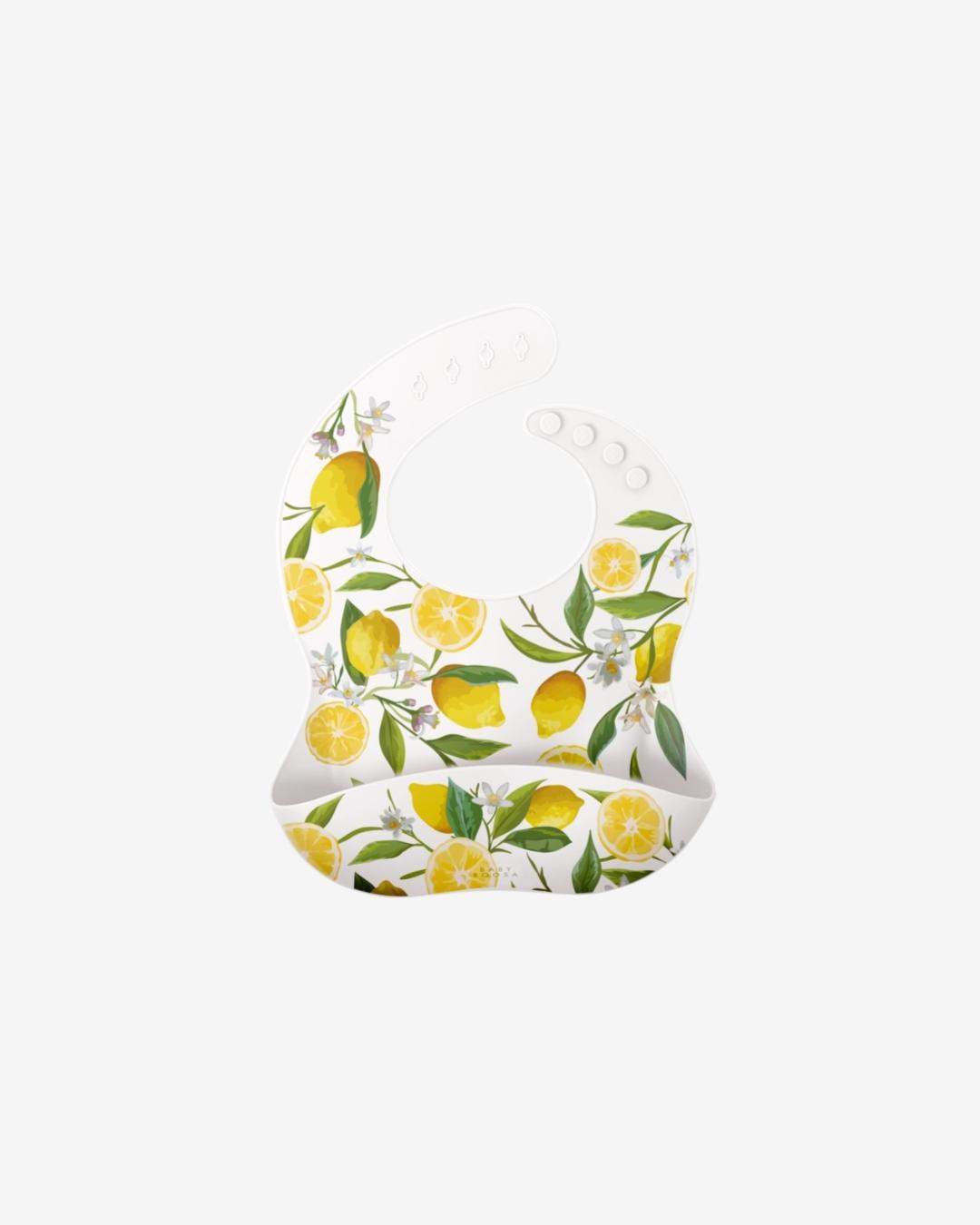 Comfort Bib | Adjustable-Fit | Easy Clean | No-Mess | No-Spill | Deep Catch (The Positano Lemons)
