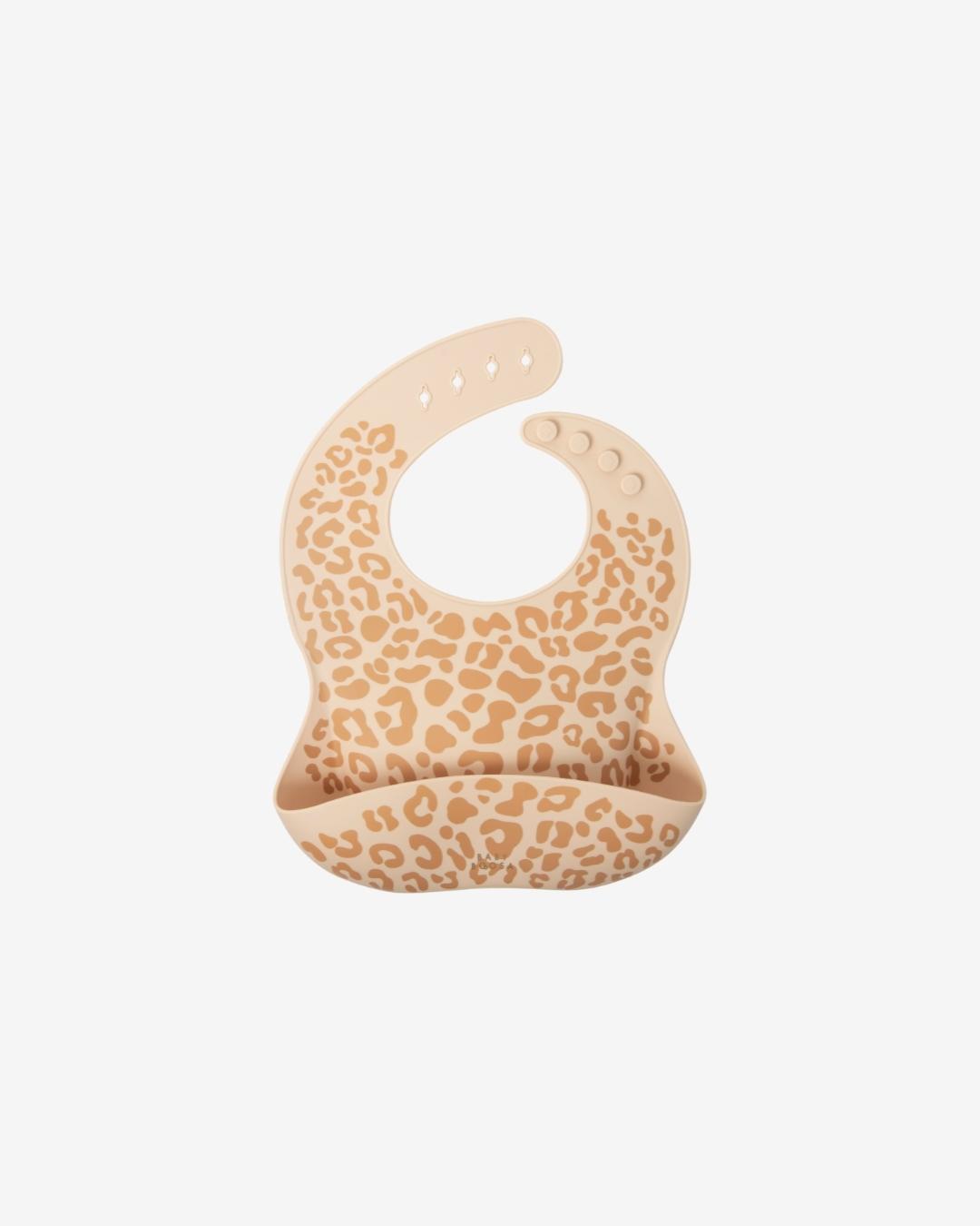 Comfort Bib | Adjustable-Fit | Easy Clean | No-Mess | No-Spill | Deep Catch (Leopard Print)