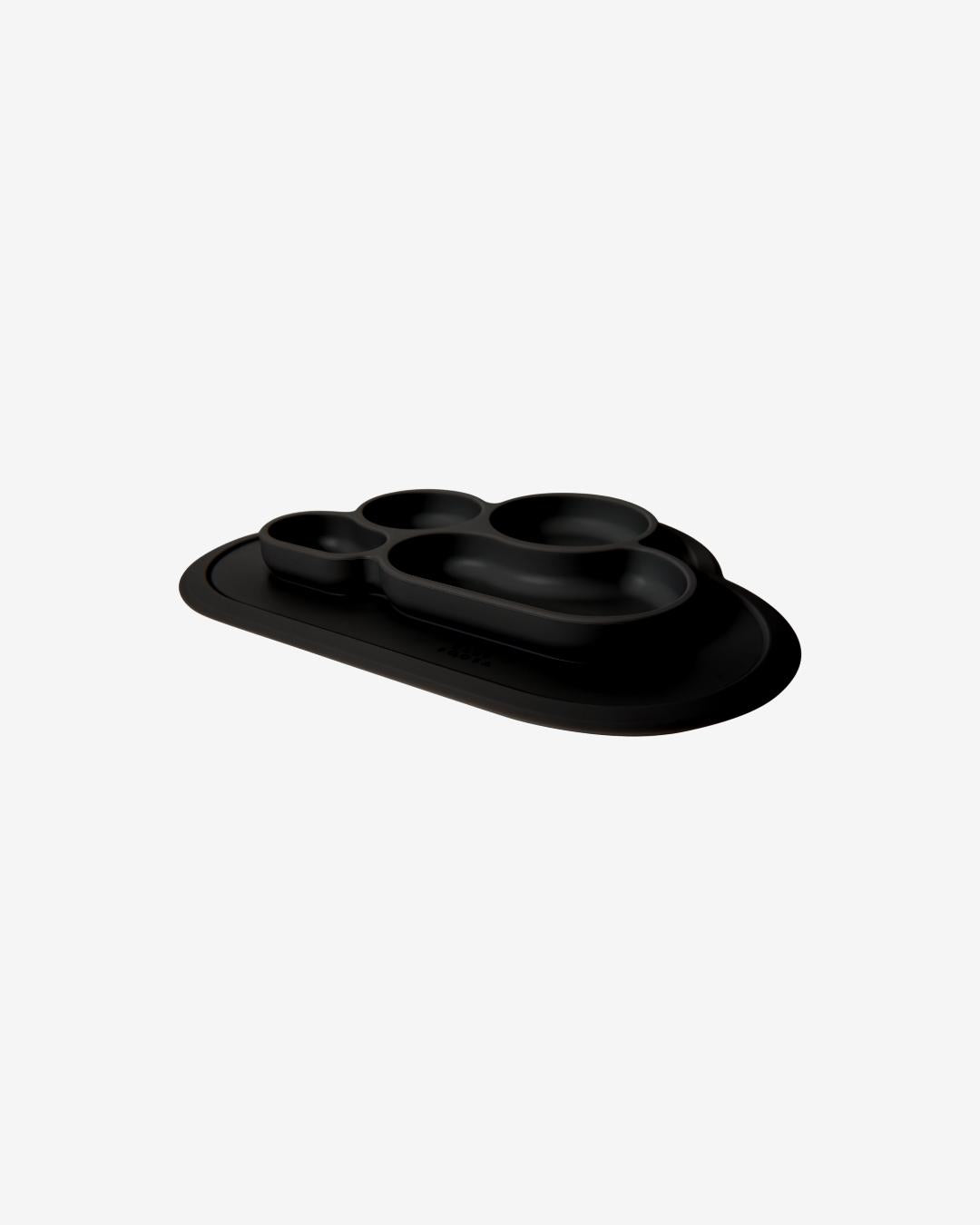 Weaning Cloud Plate Mat | Grippy Suction | Non-slip | Catch-food | Side scoops | Easy clean (Milano Black)