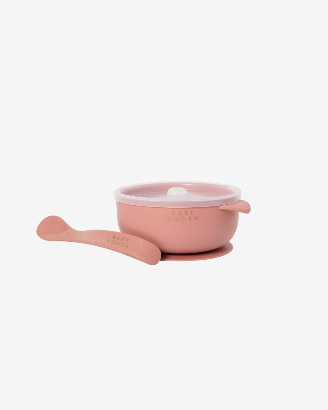 Weaning Gift Set | Luxe Silicone | All you need Essentials | Mess-Free | Grippy non-slip suction | Easy Clean | Dentist Developed (Dusky Rose) - £80 Value