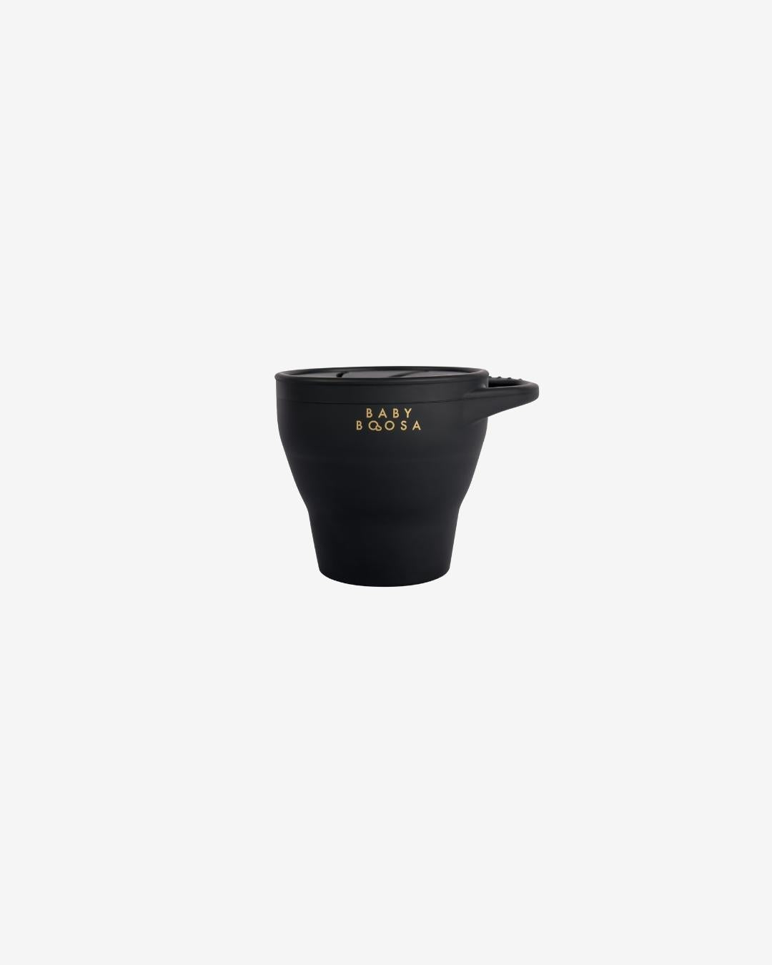 Surprise Snack Pot | Collapsible &amp; Soft | No-Spill | Easy Grip | On-The-Go (Milano Black)