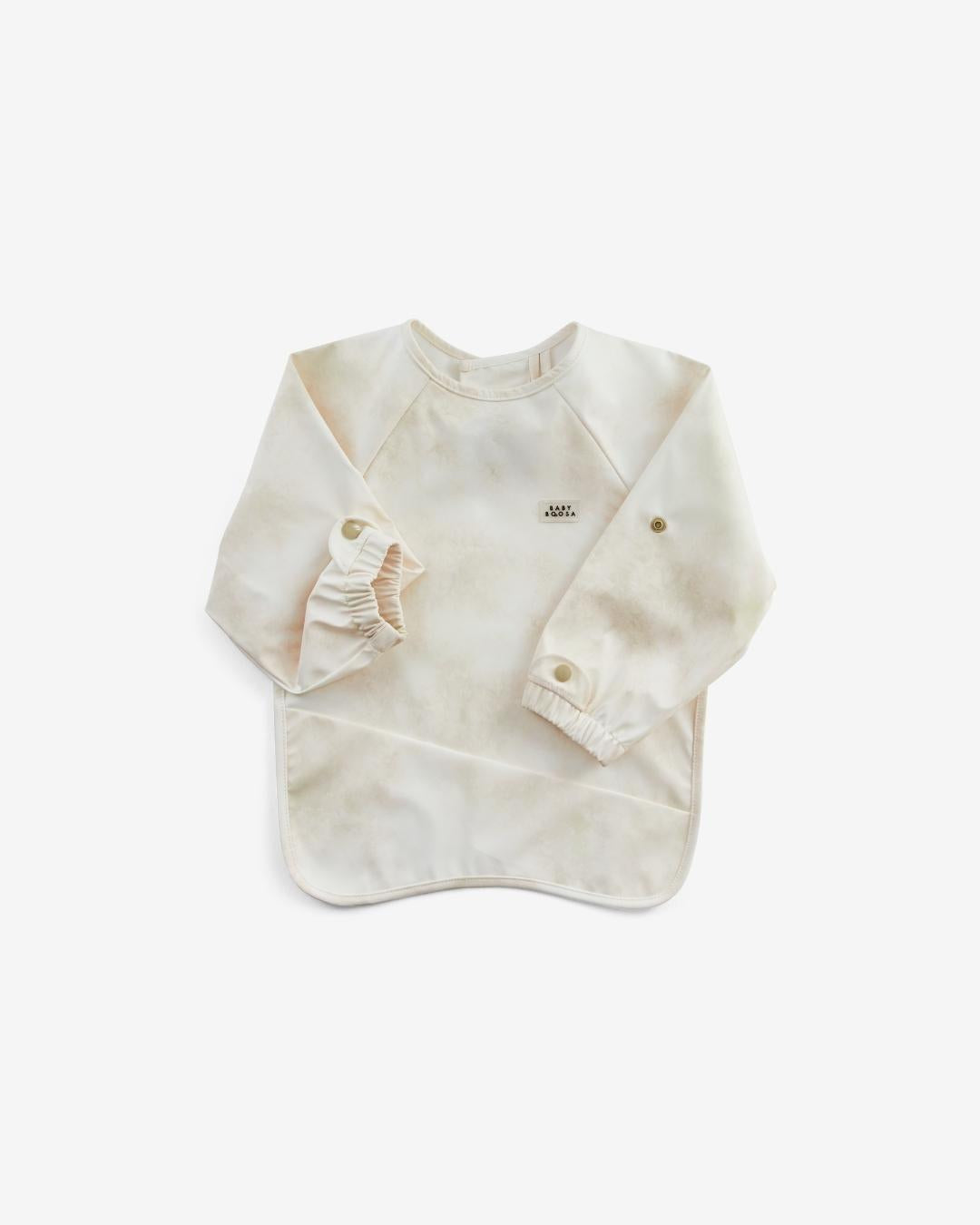 Comfort Fit Coverall Bib | Adjustable Neck &amp; Arms | Easy Clean | No-mess | Waterproof | Eco Recycled (Nude Tie Dye Print)