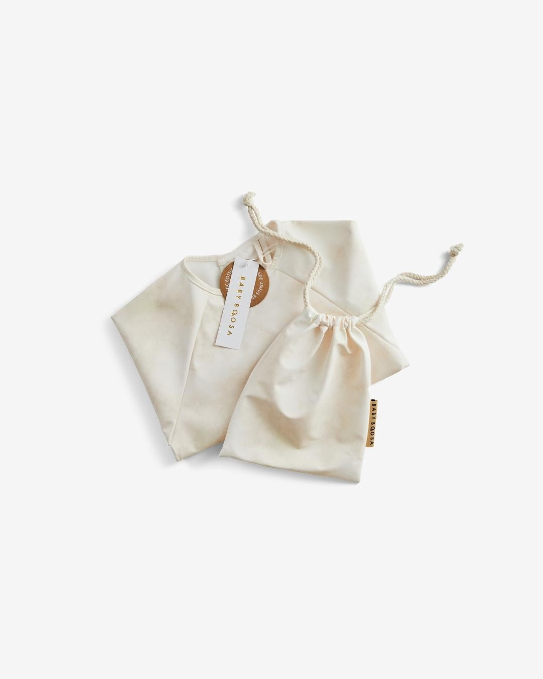 Comfort Fit Coverall Bib | Adjustable Neck &amp; Arms | Easy Clean | No-mess | Waterproof | Eco Recycled (Nude Tie Dye Print)