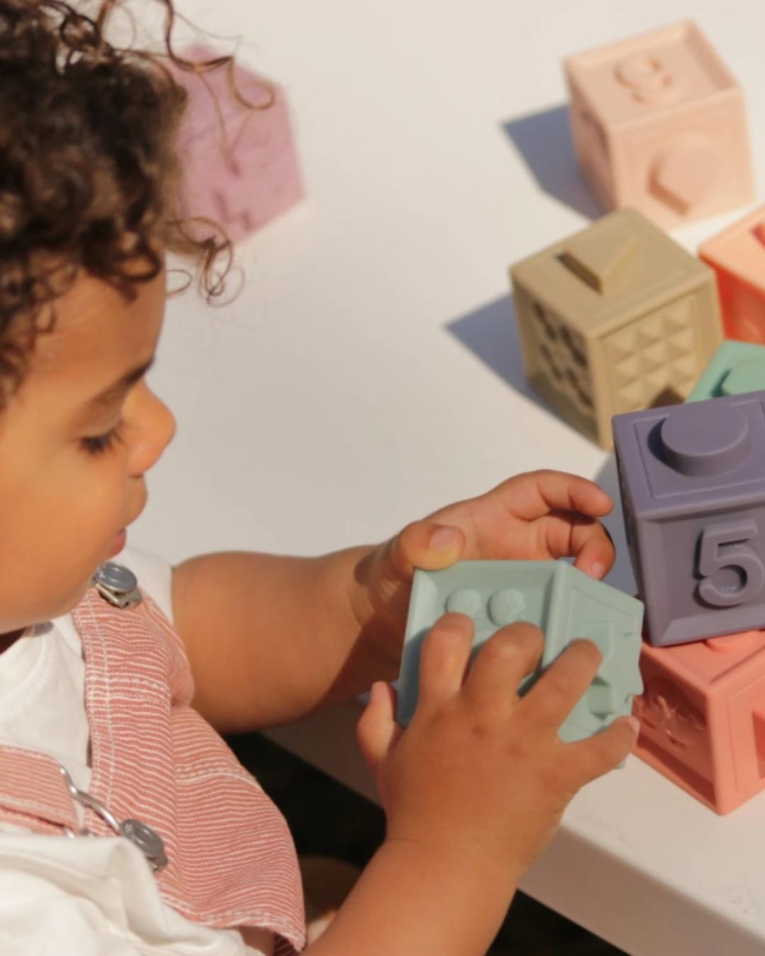 Cutie Cubes (x12) | Soft Learning Blocks | Stacking | Counting | Teething