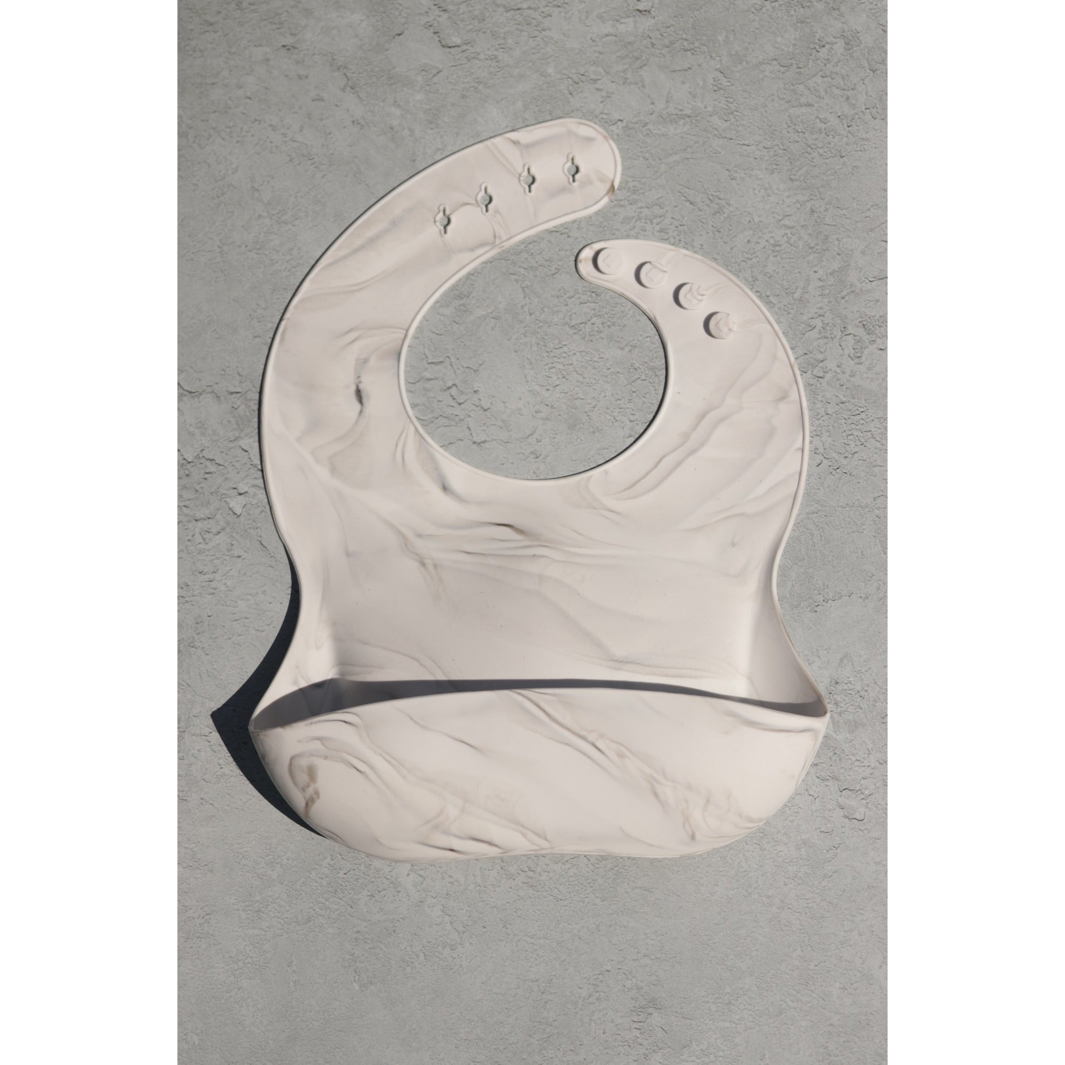 Comfort Bib | Adjustable-Fit | Easy Clean | No-Mess | No-Spill | Deep Catch (White Marble)