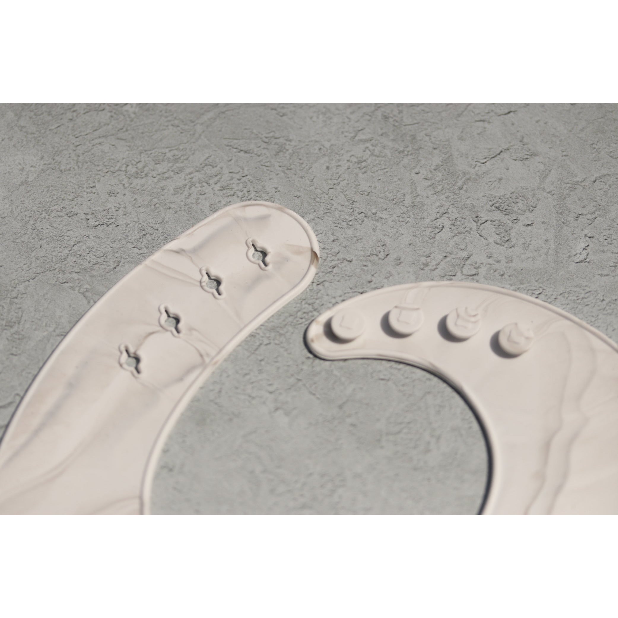 Comfort Bib | Adjustable-Fit | Easy Clean | No-Mess | No-Spill | Deep Catch (White Marble)
