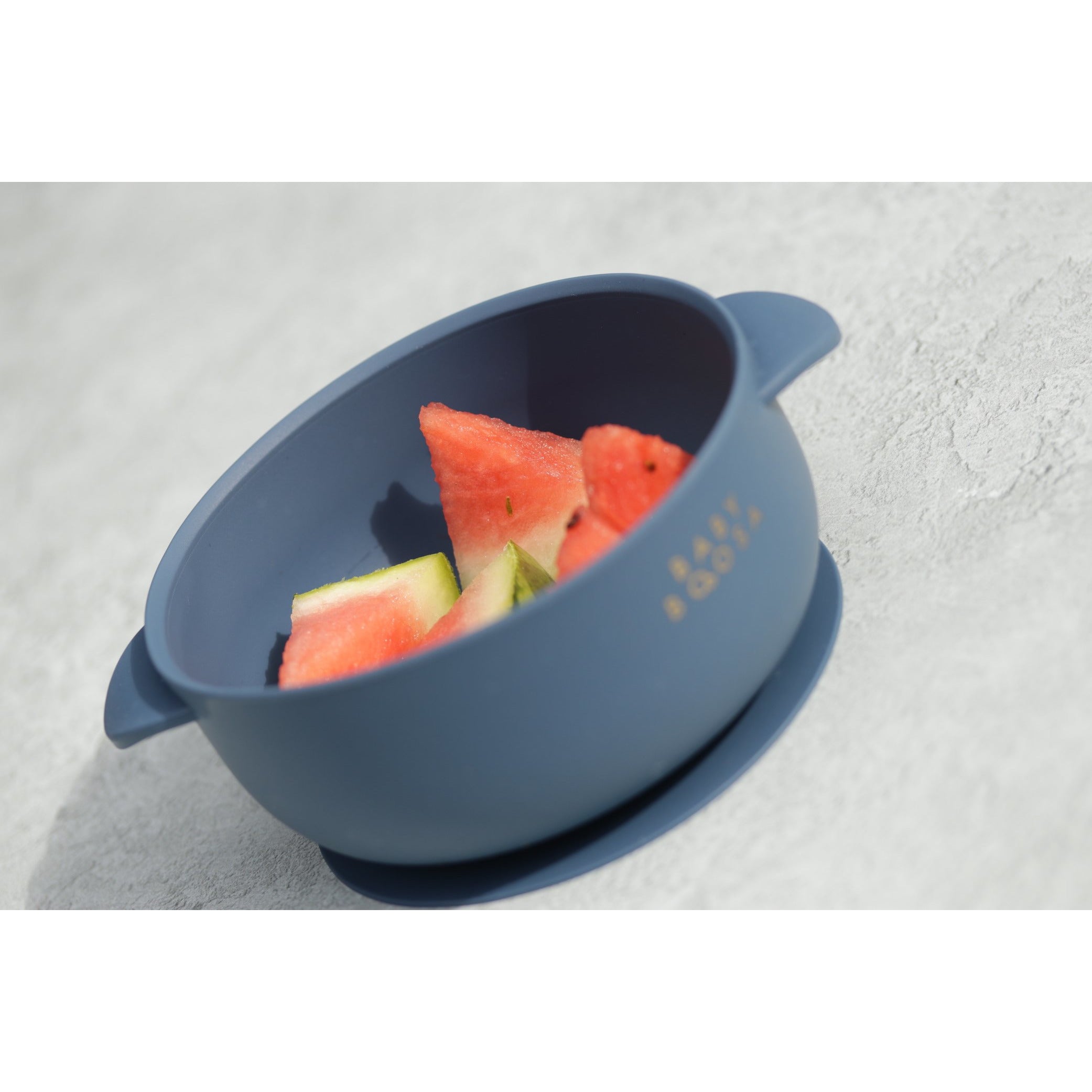 Bowl + Lid + Spoon Set | Grippy Suction | No-Spill | Easy Clean | Teething Soft Spoon (Riviera Blue)