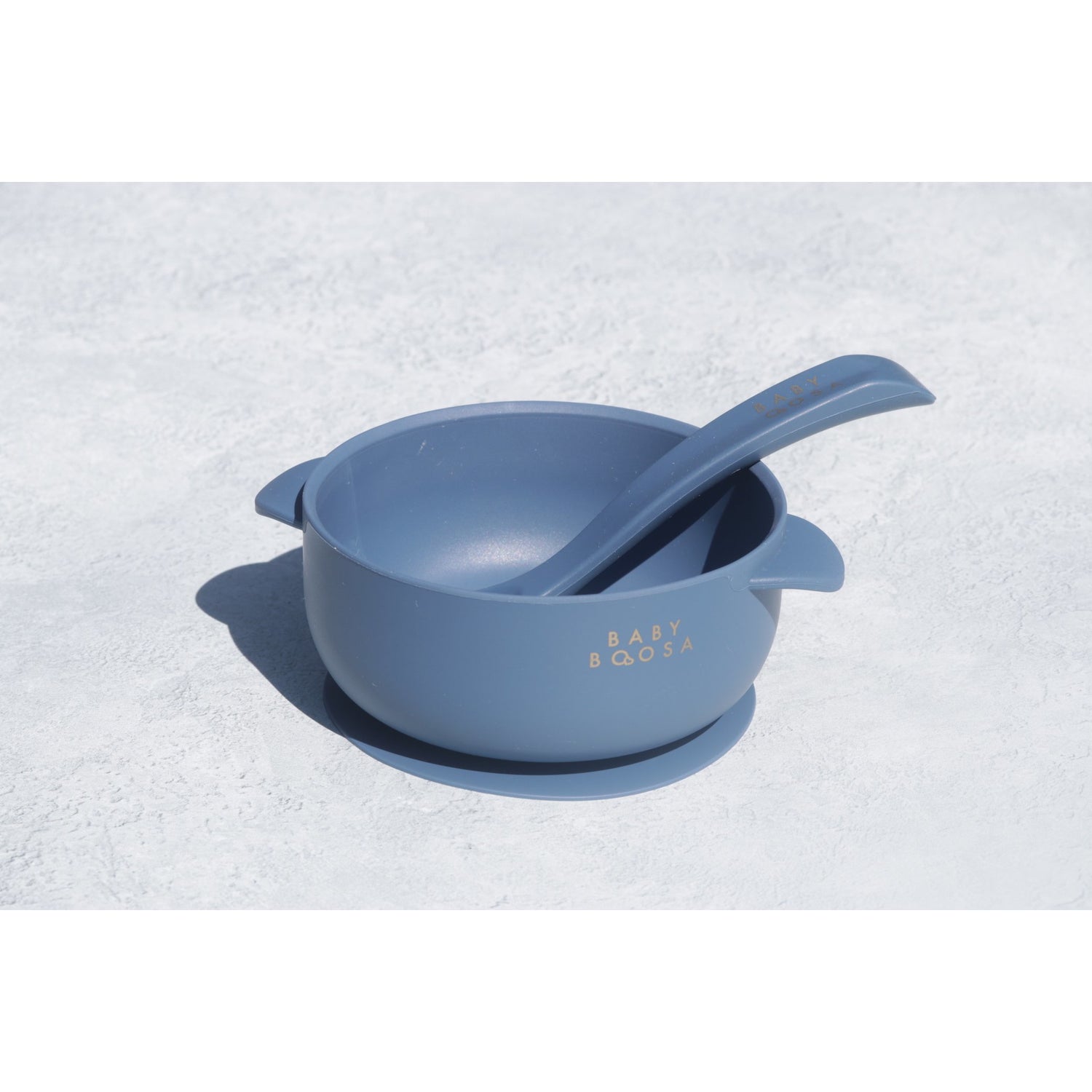 Bowl + Lid + Spoon Set | Grippy Suction | No-Spill | Easy Clean | Teething Soft Spoon (Riviera Blue)
