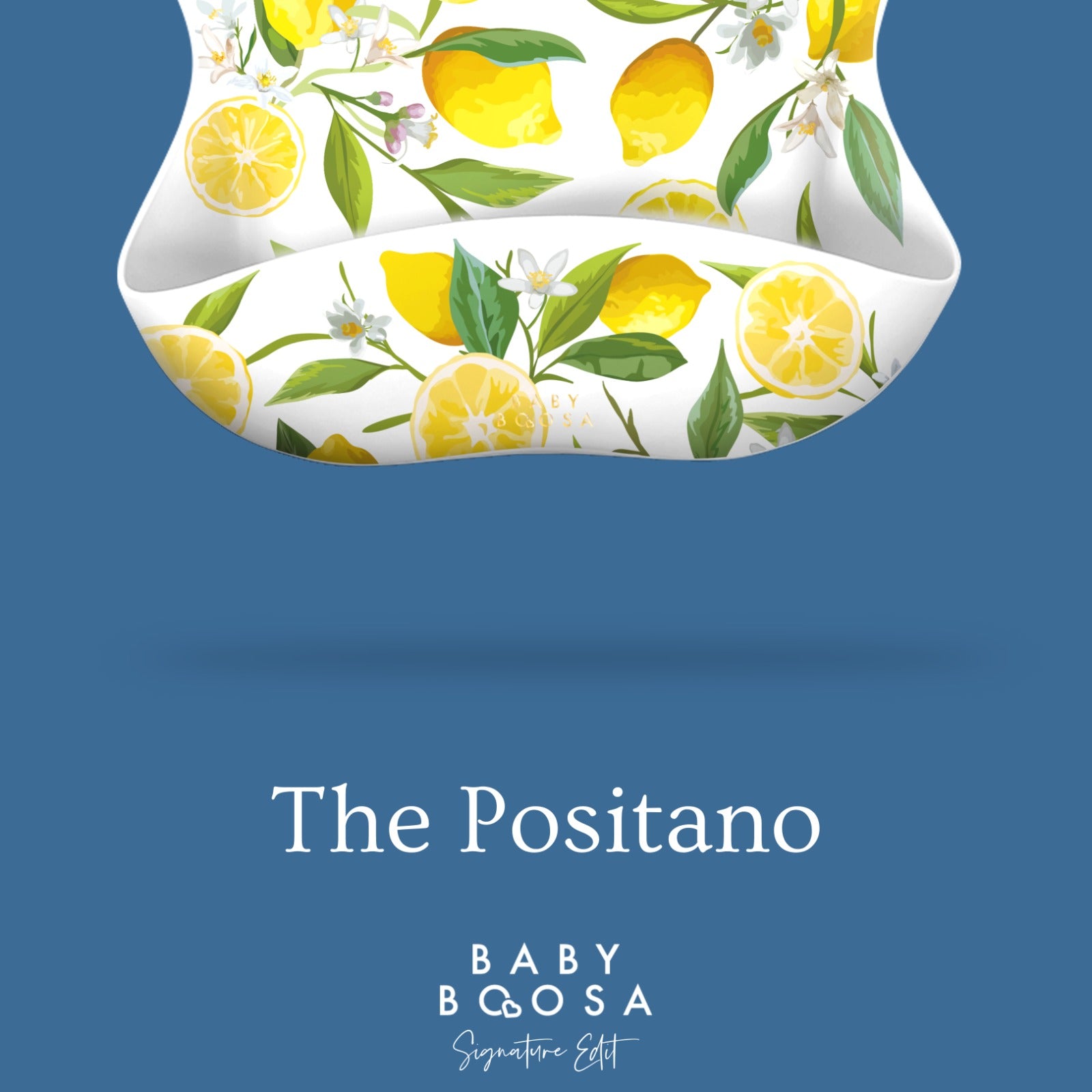 Comfort Bib | Adjustable-Fit | Easy Clean | No-Mess | No-Spill | Deep Catch (The Positano Lemons)